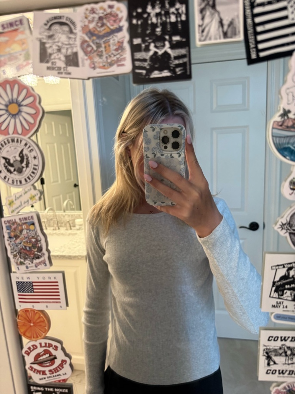 brandy light grey long sleeve